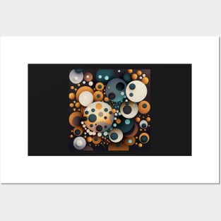 Circles ! overlapping earth colors in abstract form of polka dots design Posters and Art